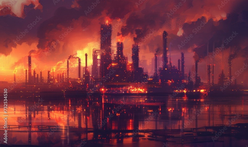 Twilight Oil Refinery