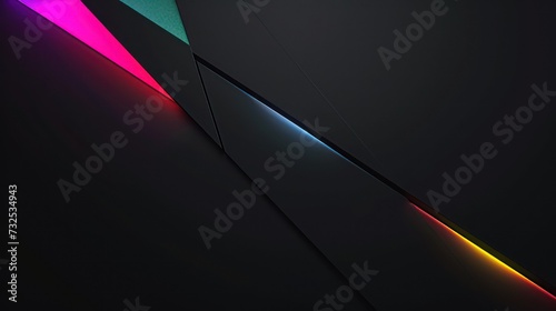 Minimalist black background with vibrant colored light effects  exuding a futuristic  gaming  and modern vibe.