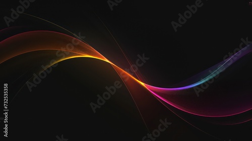 Abstract black background with futuristic dynamic wave
