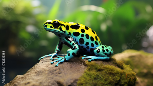 Blue-Eyed Tree Frog in Vivid Rainforest Setting photo