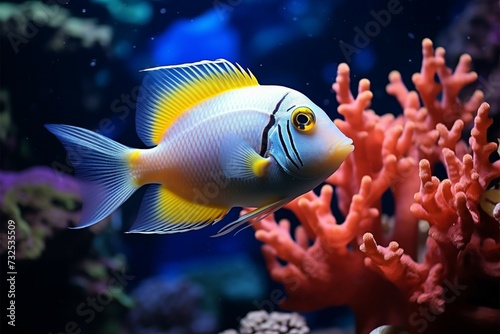 Ocean life Beautiful underwater scene with tropical fish and coral