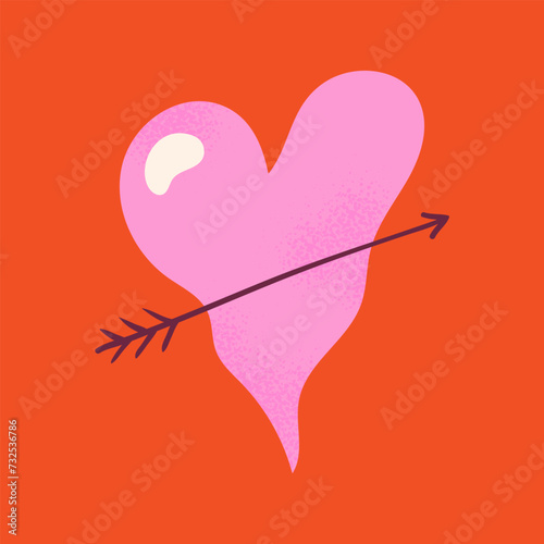 poster with cute heart and arrow. symbol of love (ID: 732536786)
