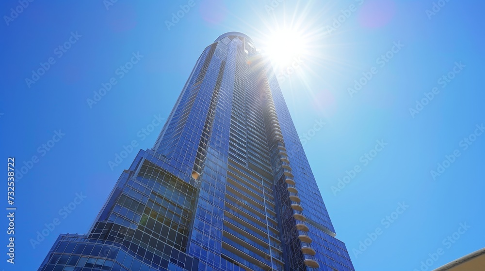 Modern Urban Marvel: Skyscraper Dominance in Noon Light