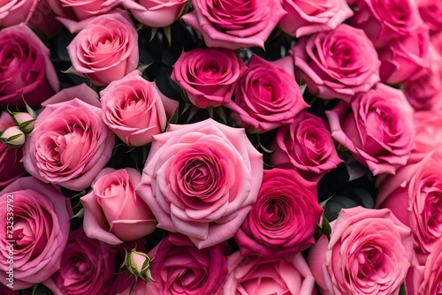 A huge bouquet of pink roses as a background