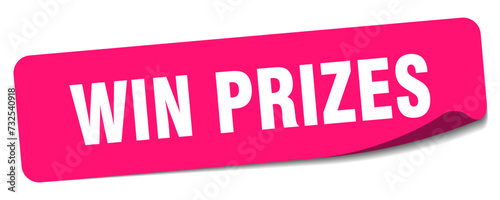 win prizes sticker. win prizes label