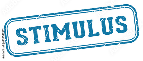 stimulus stamp. stimulus rectangular stamp on white background
