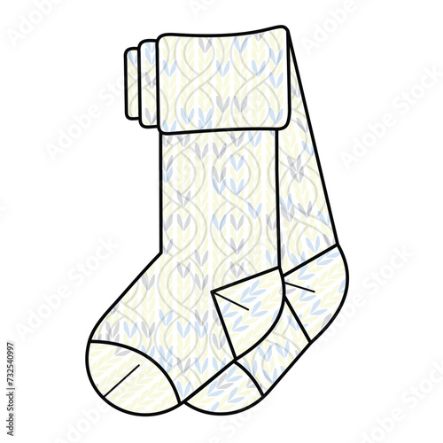 Print socks for garments manufacturer flat drawing vector illustration mockup template