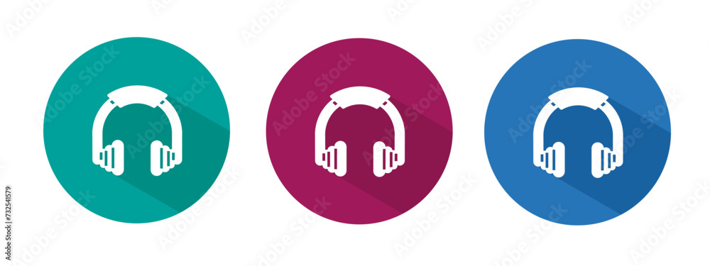 Icon for headset vector illustration in flat. Vector stock.