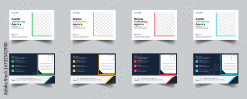 Modern Creative Corporate Post Card Template, Vector Template for Opening Invitation Editable, Professional Business Postcard Design, Event Card Design, Invitation Design, Direct Mail EDDM Template