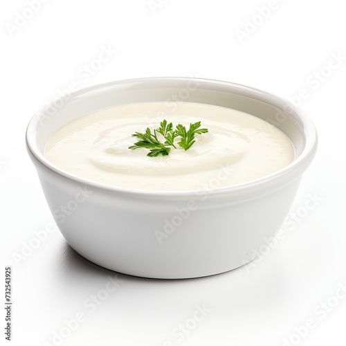 bisque soup closeup isolated on white background