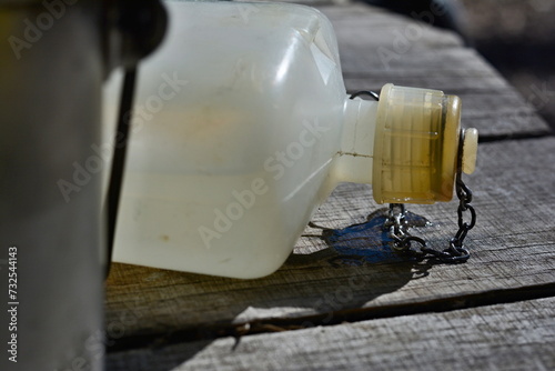 Combination pot with flask in nature.