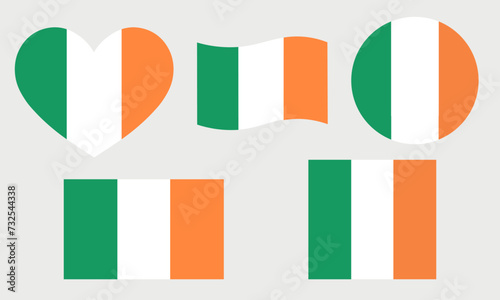 Ireland flag icon. Ireland nation element symbol design set vector ilustration.