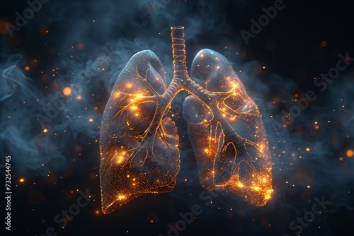 Lung Lights: Illuminating the Respiratory System Generative AI photo