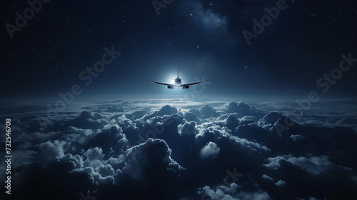 plane flying above dark clouds