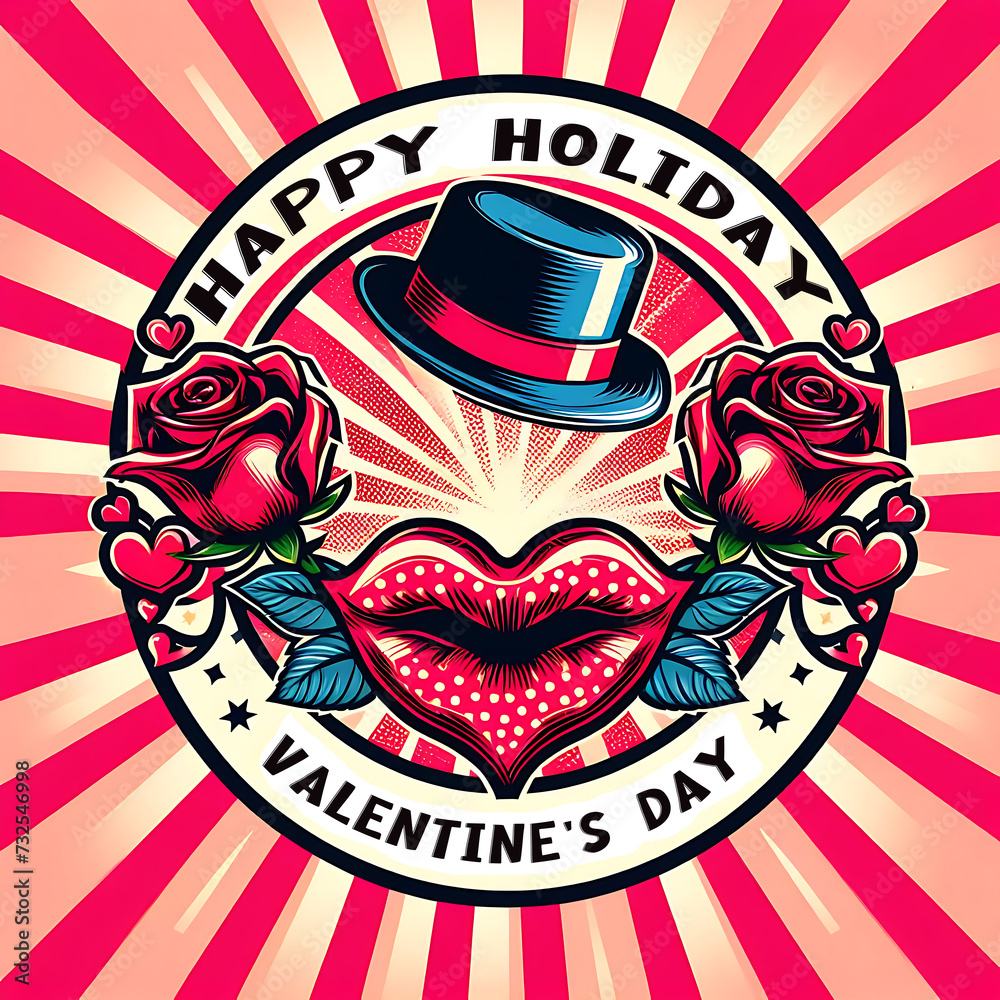 Illustration Comic Pop Art Valentine's Day Greeting Cards Illustration Comic Pop Art Valentine's Day Greeting Cards
