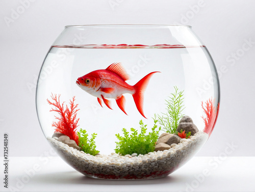 Goldfish in a glass bowl