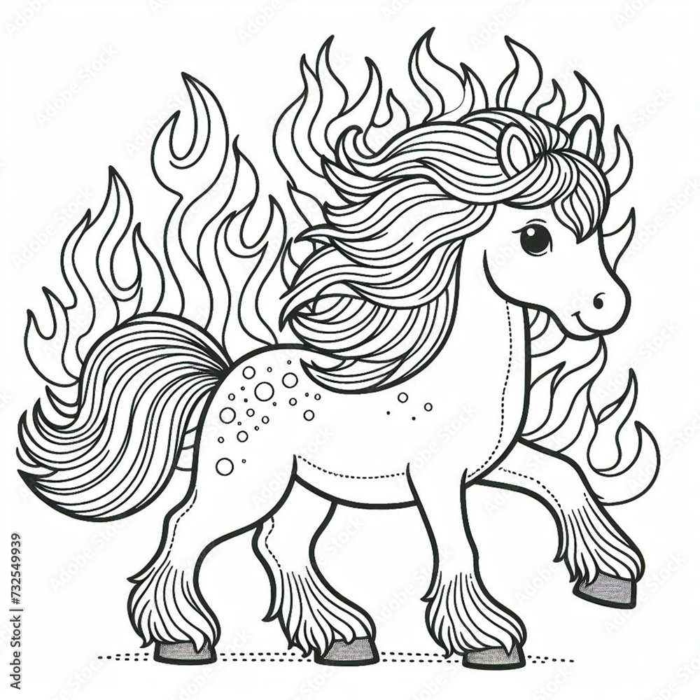horse coloring page for kid to paint 1