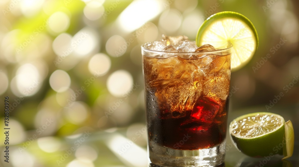 cocktail with lime and ice cocktail with lime and ice