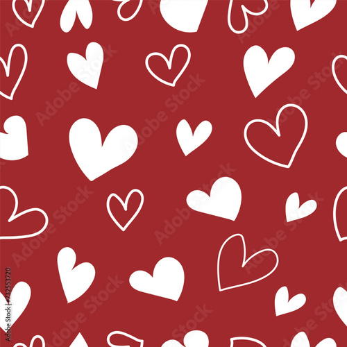 seamless pattern with hearts  Valentine Day Background