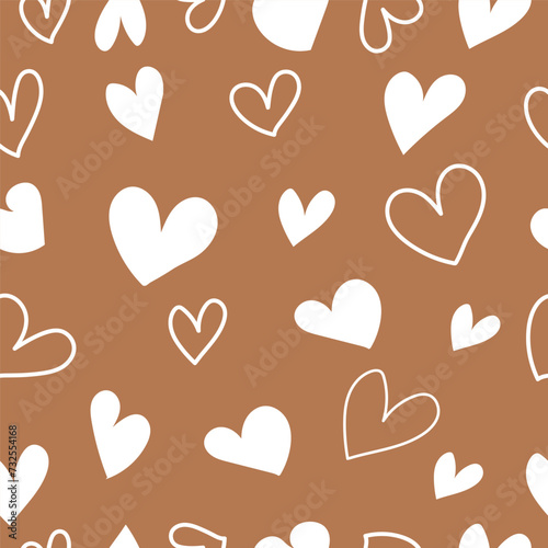 seamless pattern with hearts,Valentine Day Background, seamless pattern with Doodle  heart
