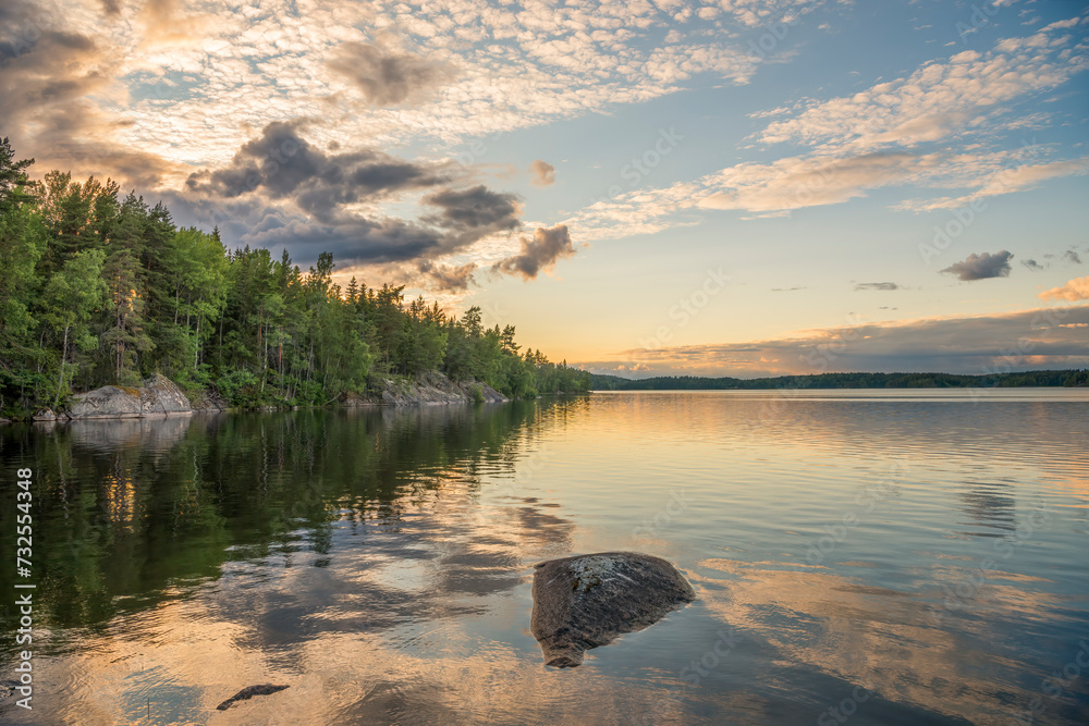 Lake Drögen, Sweden during sunset