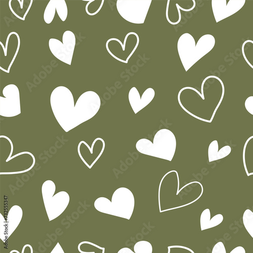 seamless pattern with hearts,Valentine Day Background, seamless pattern with Doodle  heart