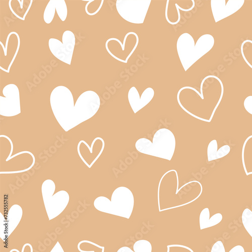 seamless pattern with hearts,Valentine Day Background, seamless pattern with Doodle  heart