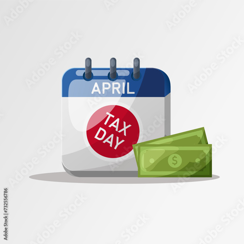 USA tax day calendar, banner calendar template design, united states