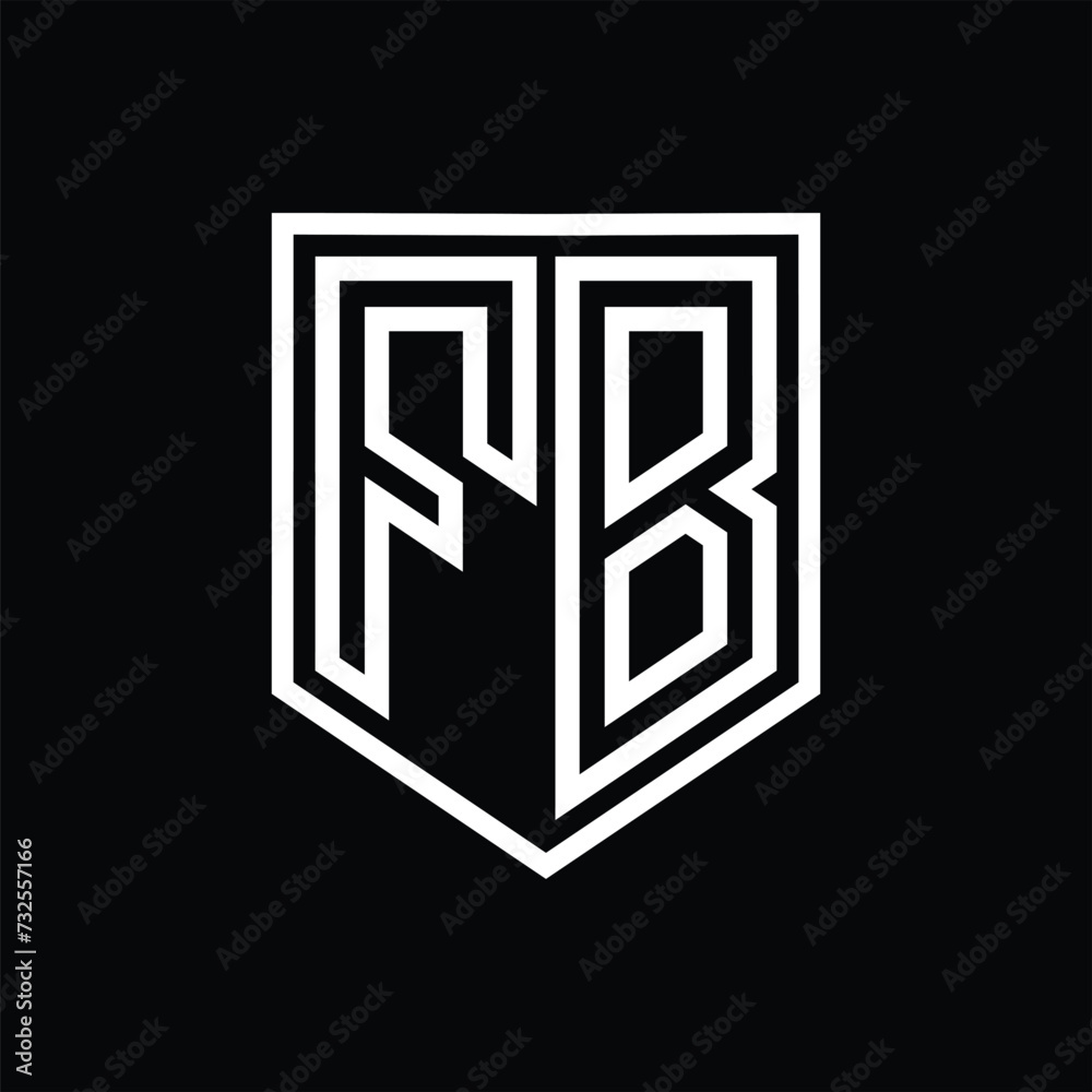 FB Letter Logo monogram shield geometric line inside shield isolated style design FB Letter Logo monogram shield geometric line inside shield isolated style design
