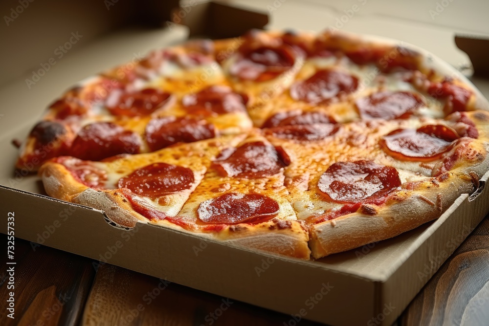 takeaway or delivery pizza box professional advertising food photography