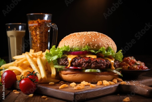 street menu fast food on the table professional advertising food photography