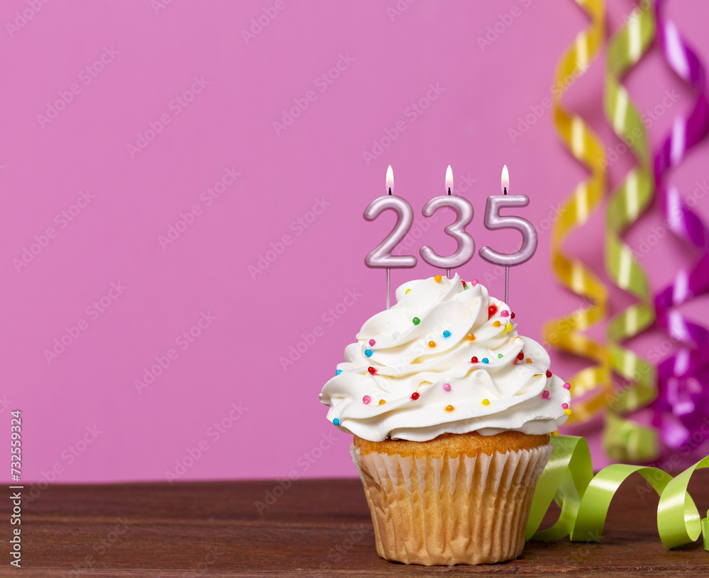 Birthday Cake With Candle Number 235 Birthday Cake With Candle Number 235