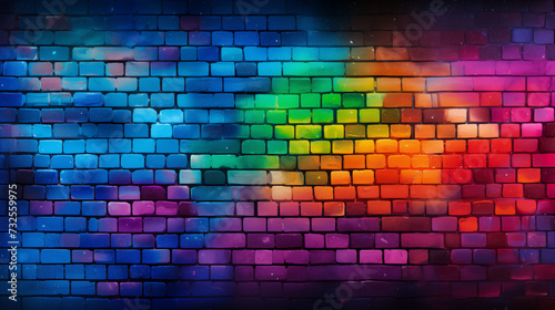 Spectrum of Light on Brick Wall Texture