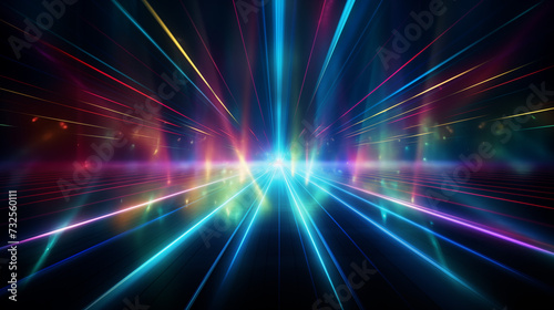 Vibrant Neon Laser Light Show in the Dark