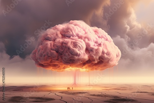  Surreal Abstract image of ADHD brain with having brain fog