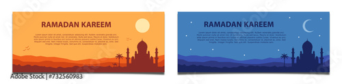 ramadan kareem - arabic panorama vector