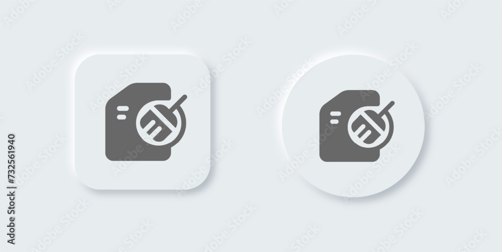 Clean disk solid icon in neomorphic design style. Cleaner signs vector illustration. Clean disk solid icon in neomorphic design style. Cleaner signs vector illustration.