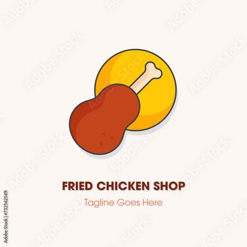 Creative chicken leg vector illustration logo design. Fried chicken leg flat vector illustration logo icon clipart.