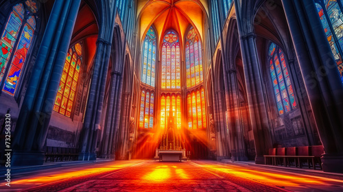 Magnificent Gothic Cathedral Interior