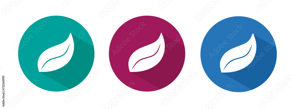 Icon for leaves, leaf vector illustration in flat. Vector stock.