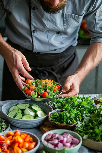 Chef preparing organic farm to table meal