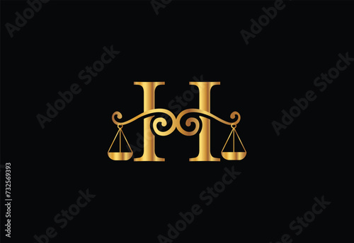 Low firm logo with latter H vector template, Justice logo, Equality, judgement logo vector illustration