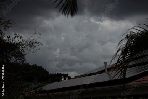 very cloudy and dar sky before heavy rain