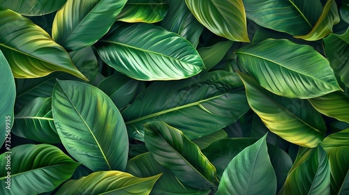  Tropical leaves  abstract green leaves texture  nature background