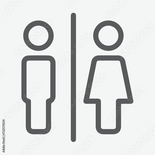 Gender icons, Men and Women Washroom icons, Washroom icons, Toilet icons, symbols, and Premium quality graphic design elements. Modern signs, linear pictograms, objects, filled symbols, Vector Art