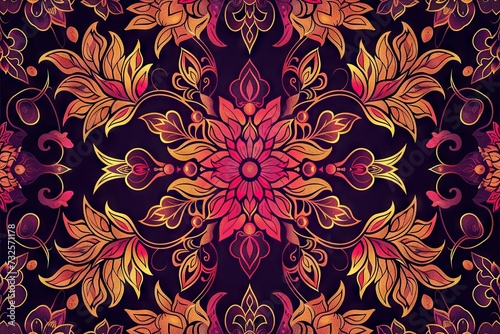 Thai silk pattern vector illustration