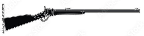 Vector illustration of the Sharps Cavalry rifle on the white background. Right side. photo