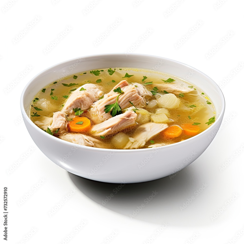 Chicken soup with vegetables closeup Chicken soup with vegetables closeup