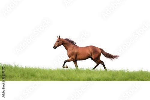 horse running in the grass