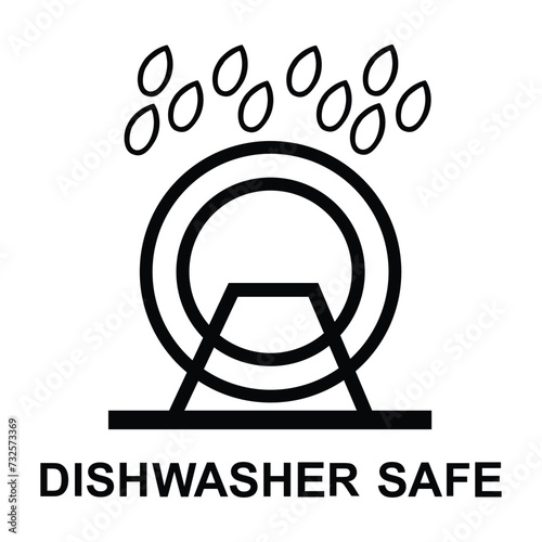 Dishwasher safe symbol isolated. Dishwasher safe sign isolated, vector illustration
